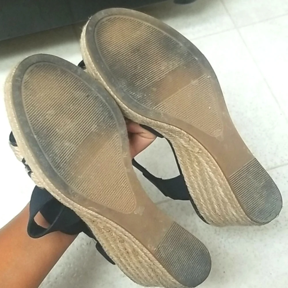 Woven espadrille wedges